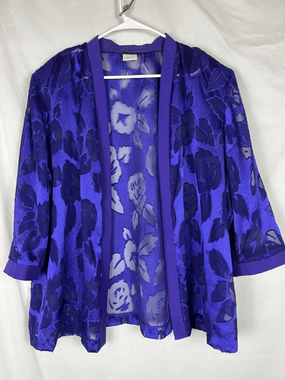 Sheer Purple Floral Salon Studio Lightweight Cardigan